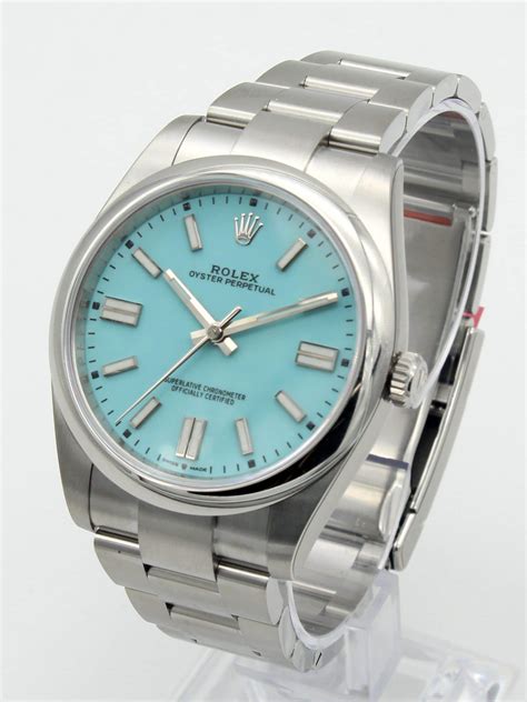 rolex tiffany blue dial 41mm price|Rolex oyster perpetual blue 41.